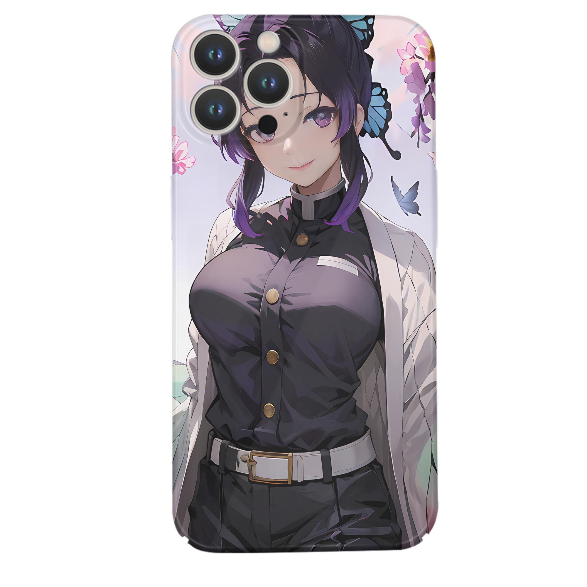 （画像用） 鬼滅の刃（きめつのやいば）蟲柱-胡蝶 しのぶ／こちょう しのぶ Kochou Shinobu 【iPhone 14シリーズ対応】ハードケース